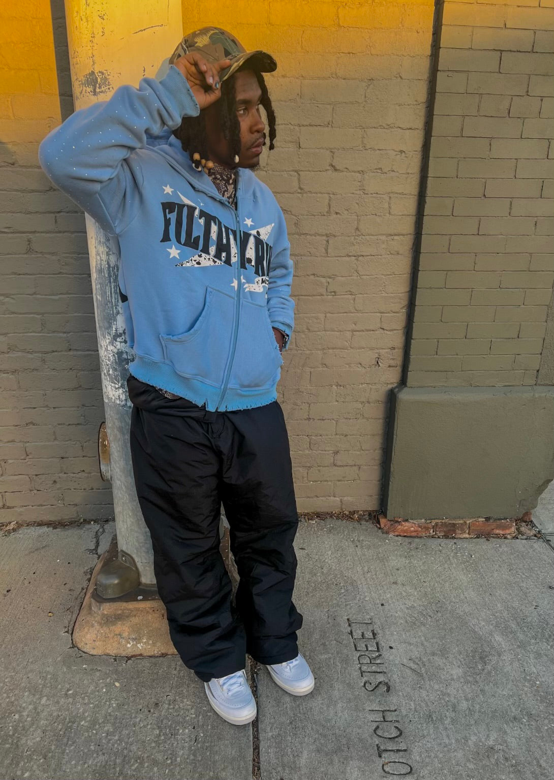 Blue “Nothing’s Free” Zip up